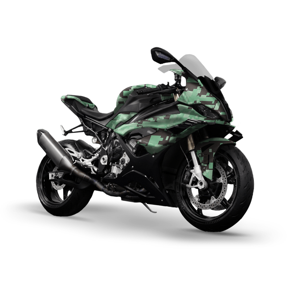 Large Digital Mint Chocolate Chip Camo Sports Bike Vinyl Wrap