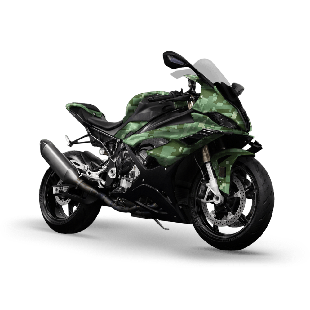 Large Digital Pistachio Camo Sports Bike Vinyl Wrap