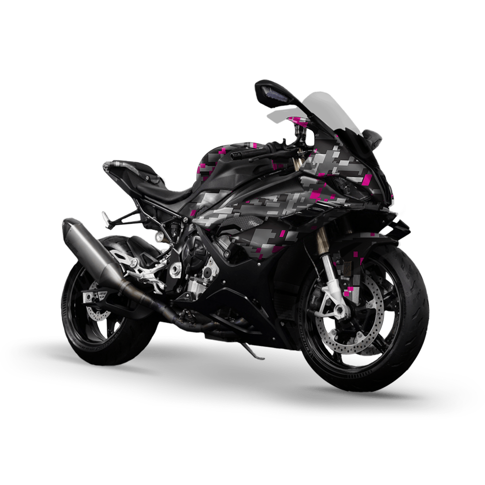 Large Digital Urban Magenta Camo Sports Bike Vinyl Wrap