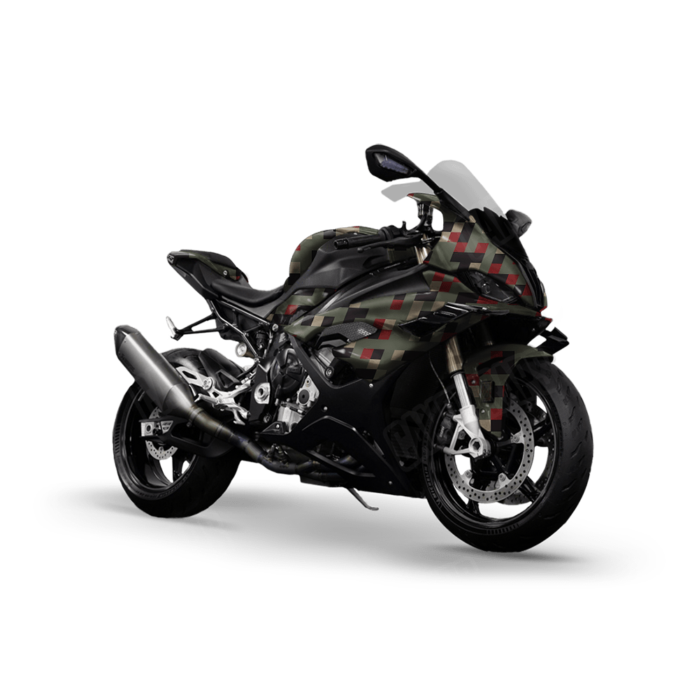 Pixel Militant Red Sports Bike Wraps