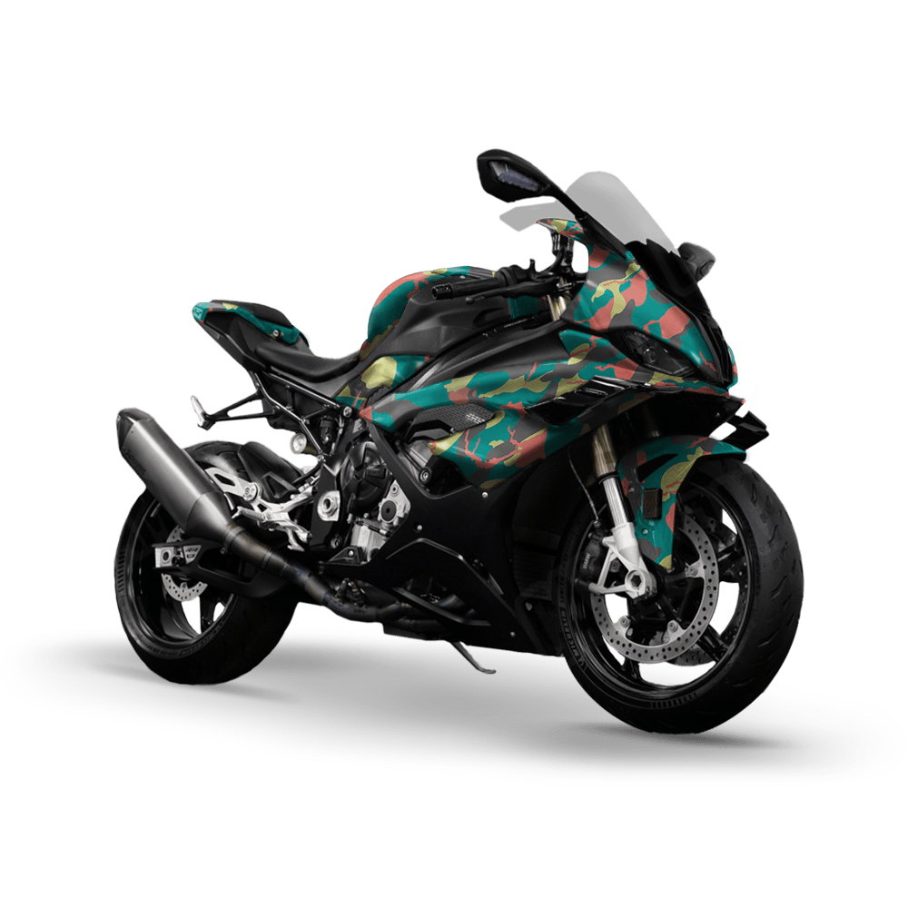 Large Ragged Fiesta Camo Sports Bike Vinyl Wrap