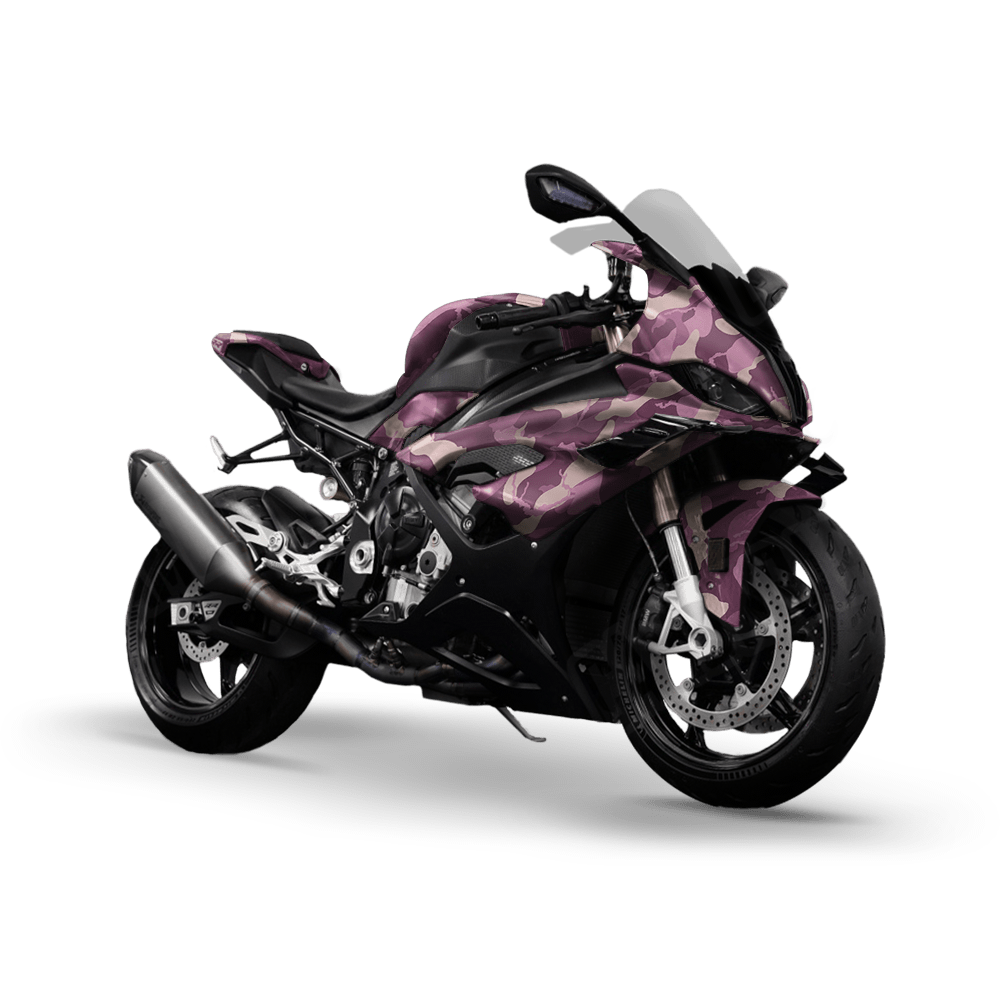 Large Ragged Floral Camo Sports Bike Vinyl Wrap