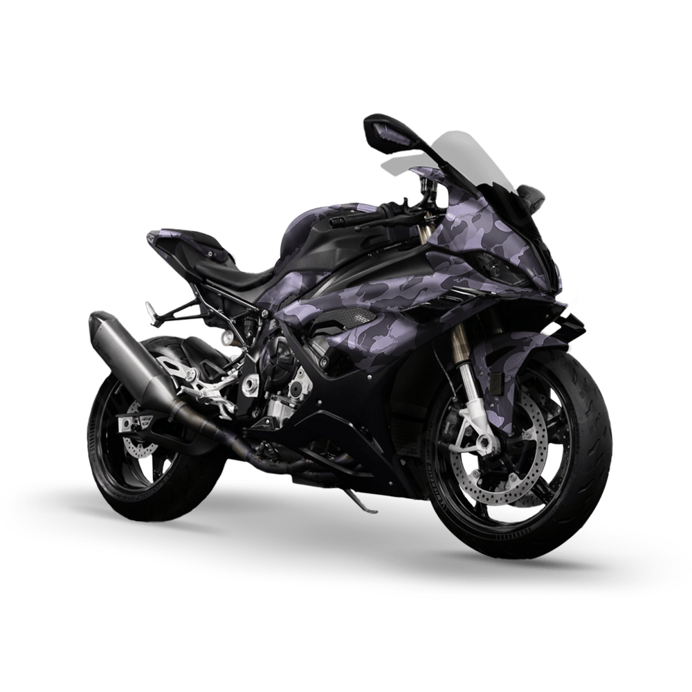 Large Ragged Lilac Camo Sports Bike Vinyl Wrap