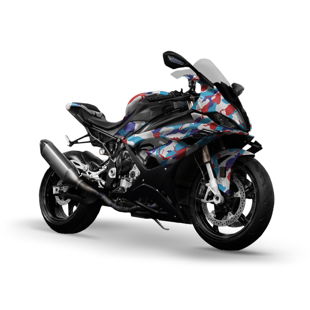 Large Ragged M Series Camo Sports Bike Vinyl Wrap
