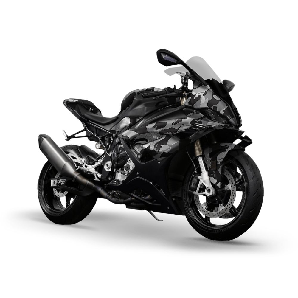 Large Ragged Urban Night Camo Sports Bike Vinyl Wrap