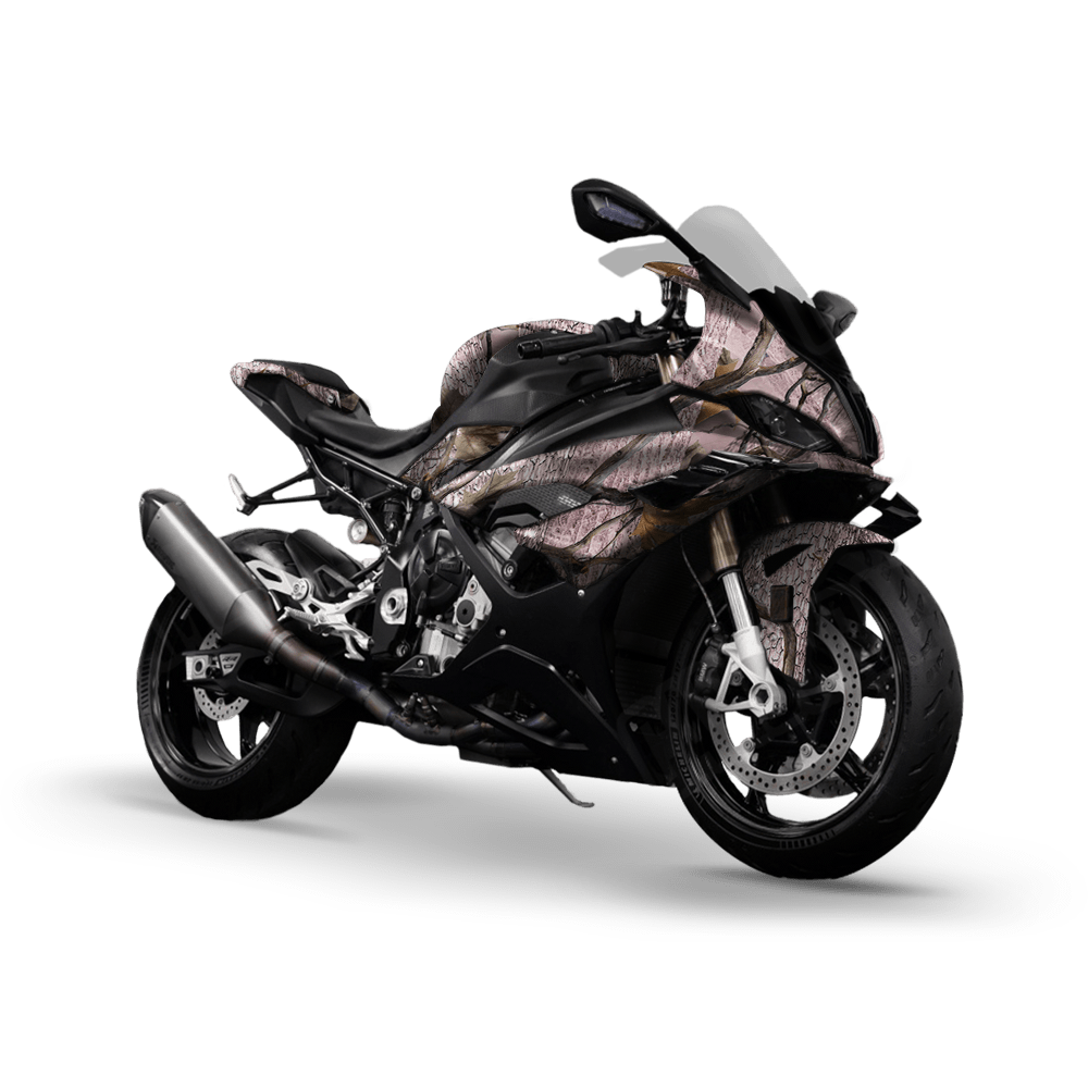 Nature Pink Forest Camo Sports Bike Vinyl Wrap