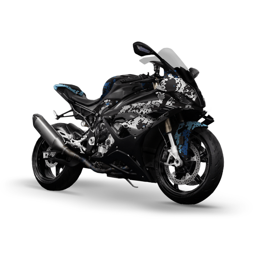 Pasted Baby Blue Camo Sports Bike Vinyl Wrap