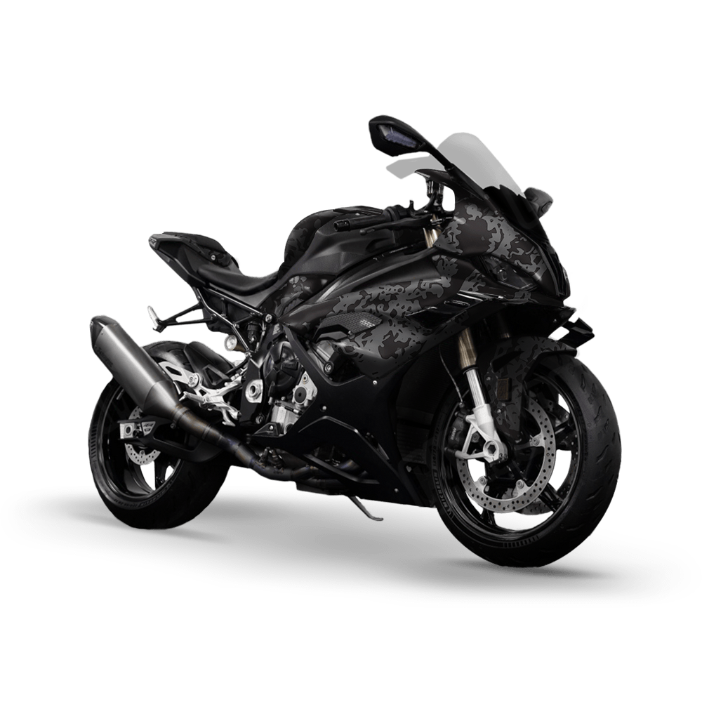 Pasted Elite Black Camo Sports Bike Vinyl Wrap