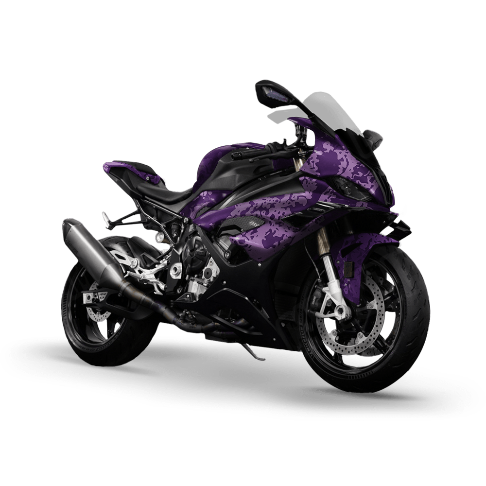 Pasted Elite Purple Camo Sports Bike Vinyl Wrap