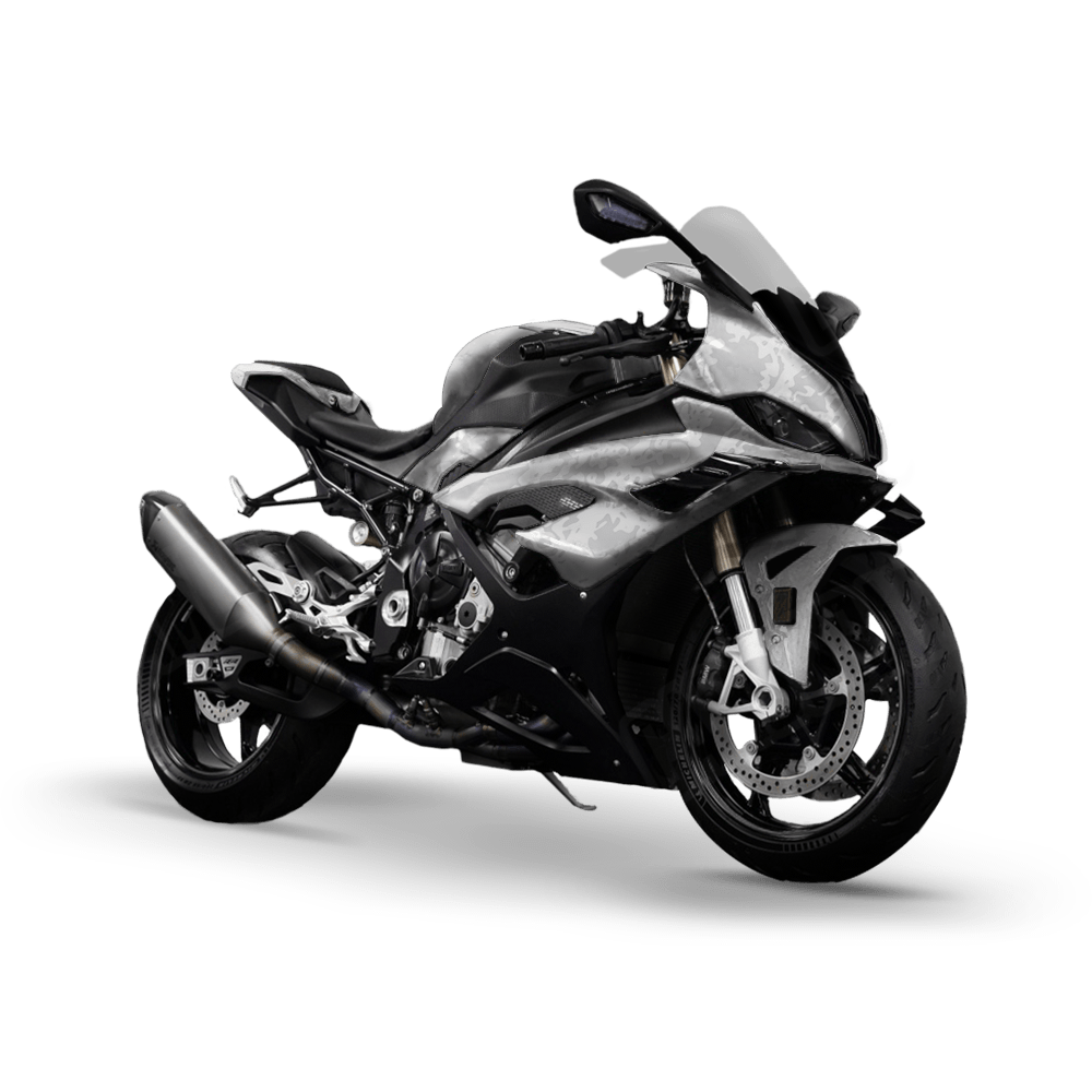 Pasted Elite White Camo Sports Bike Vinyl Wrap