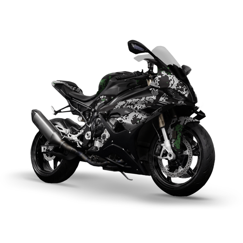 Pasted Green Tiger Camo Sports Bike Vinyl Wrap