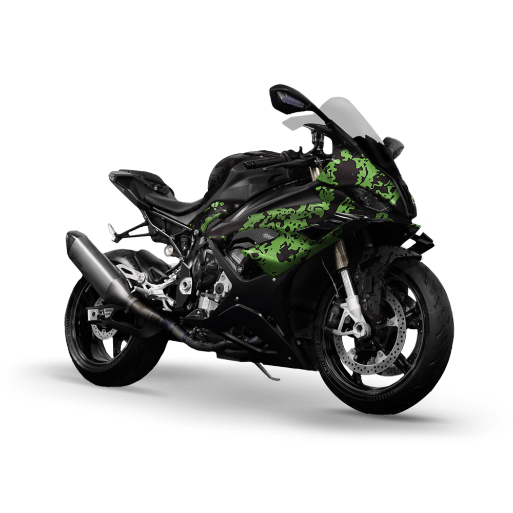 Pasted Metro Green Camo Sports Bike Vinyl Wrap