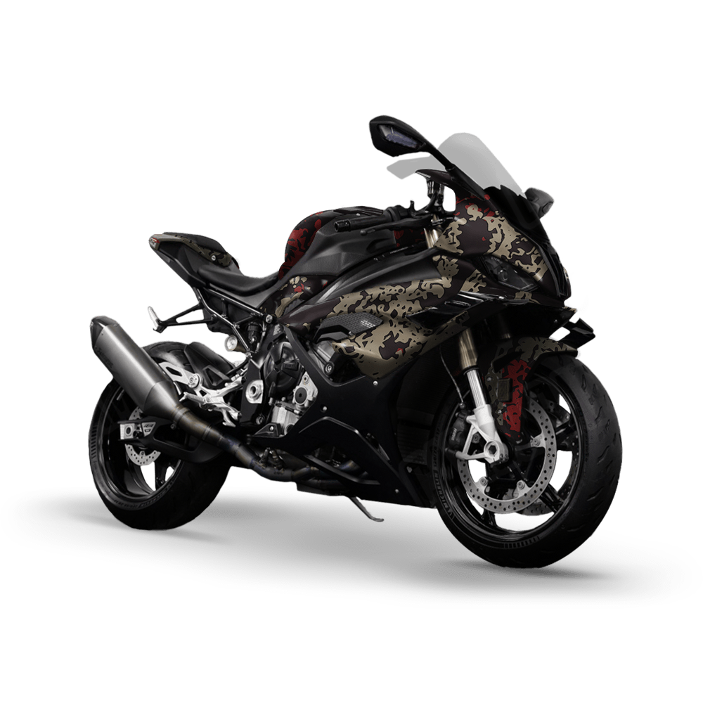 Pasted Militant Red Camo Sports Bike Vinyl Wrap