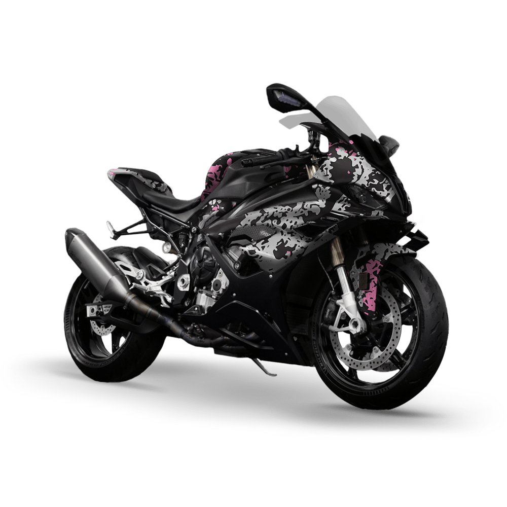 Pasted Pink Tiger Camo Sports Bike Vinyl Wrap