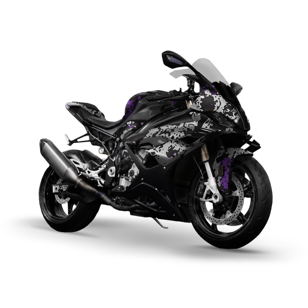 Pasted Purple Tiger Camo Sports Bike Vinyl Wrap