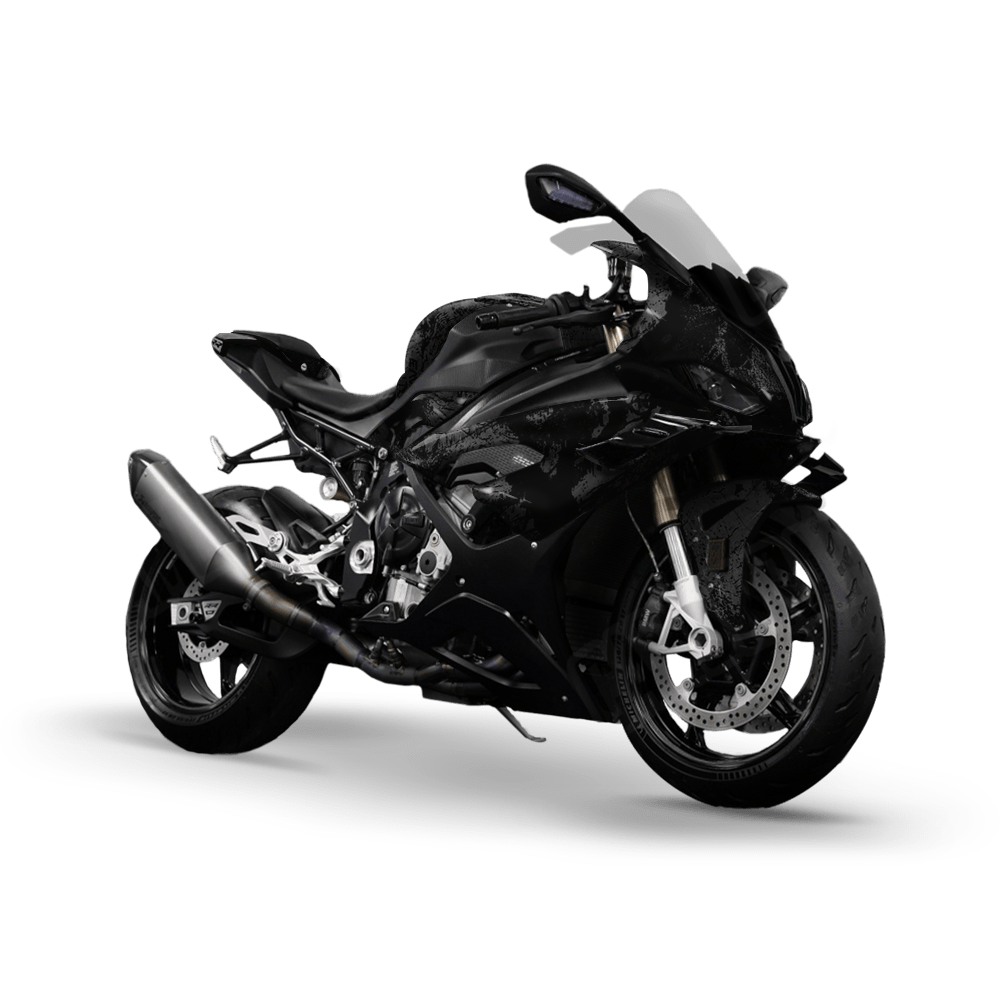 Realtree WAV3 Black Camo Sports Bike Vinyl Wrap