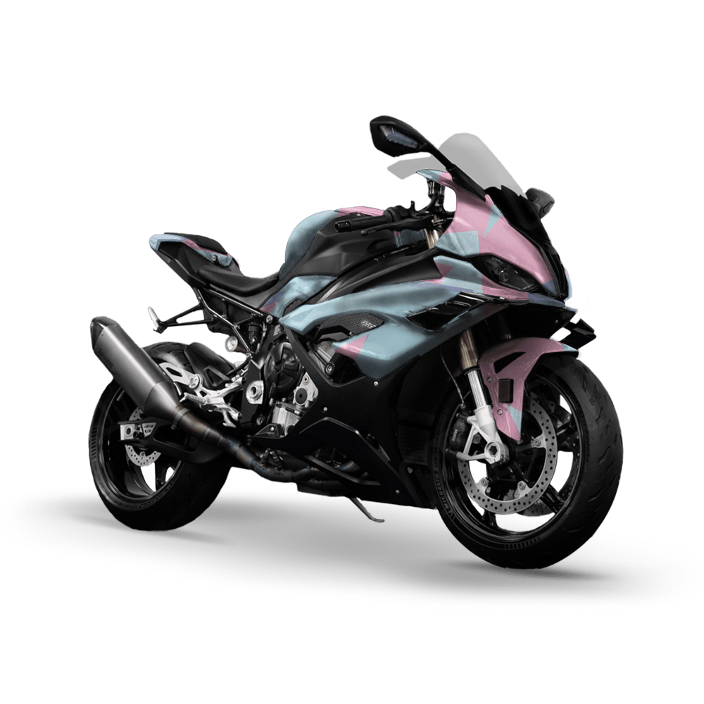 Shattered Cotton Candy Camo Sports Bike Vinyl Wrap