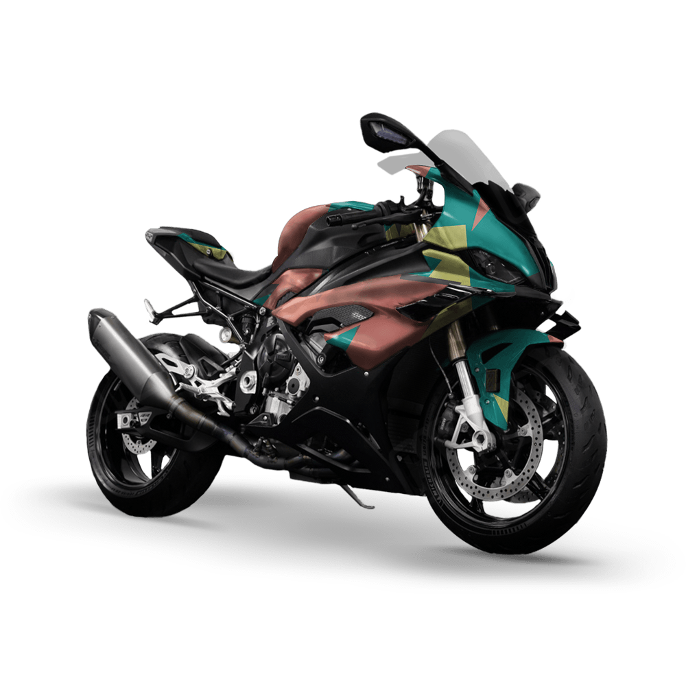 Shattered Fiesta Camo Sports Bike Vinyl Wrap
