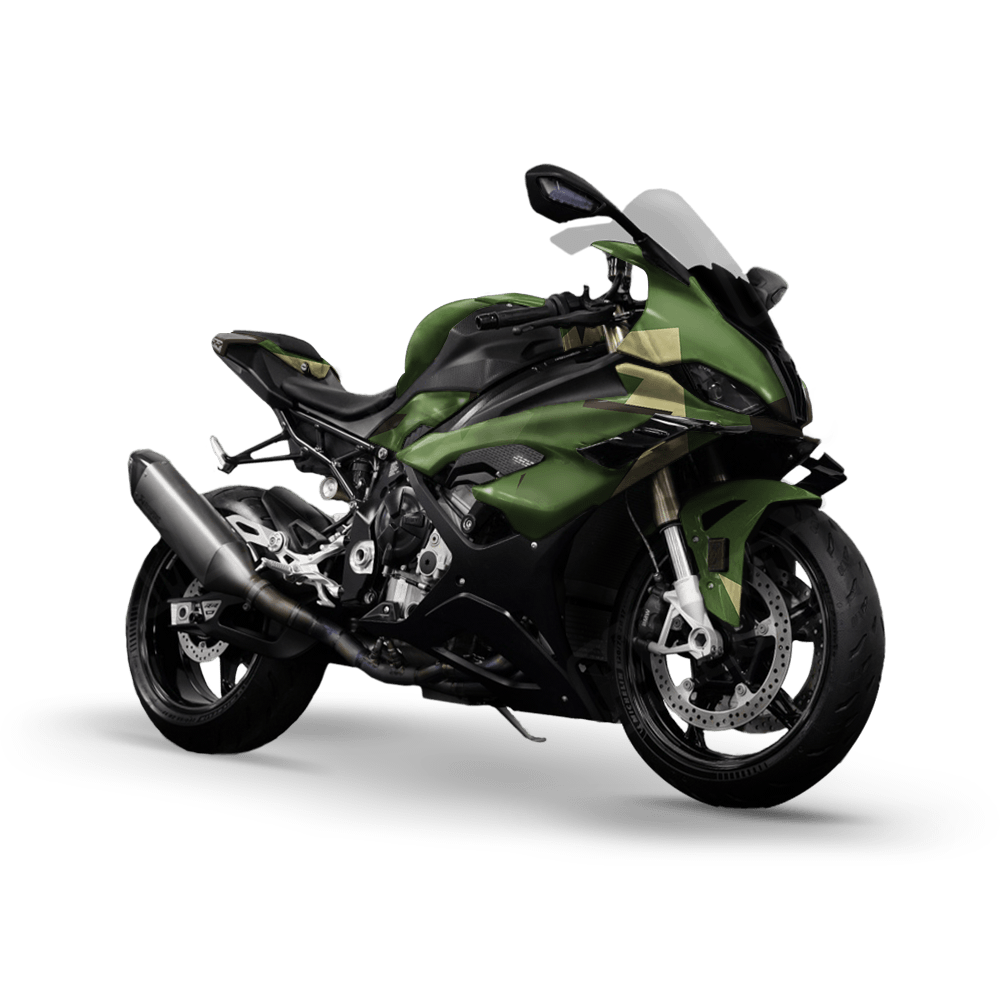 Shattered Jungle Camo Sports Bike Vinyl Wrap