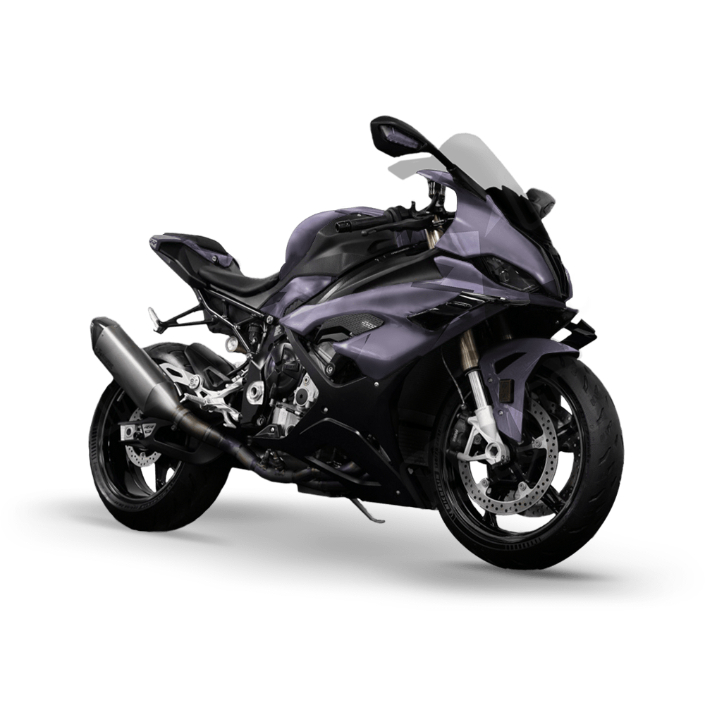 Shattered Lilac Camo Sports Bike Vinyl Wrap