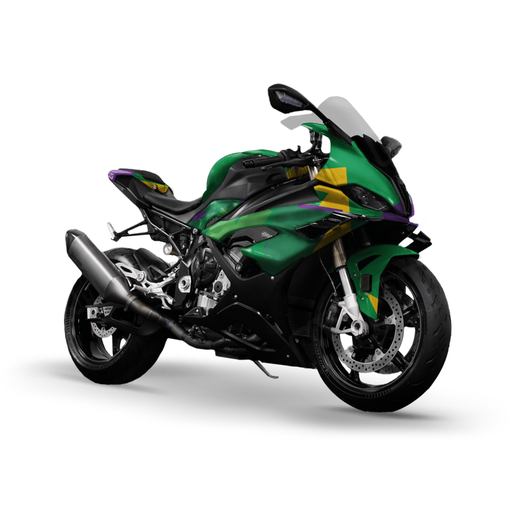 Shattered Mardi Gras Camo Sports Bike Vinyl Wrap