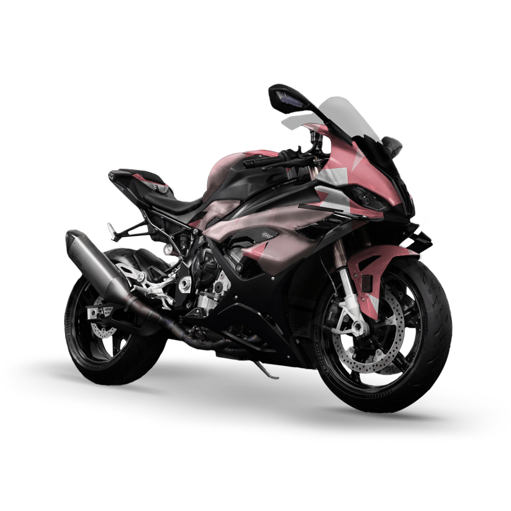 Shattered Pink Camo Sports Bike Vinyl Wrap