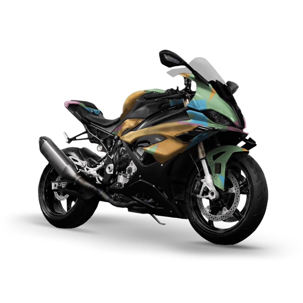 Shattered Sherbert Camo Sports Bike Vinyl Wrap