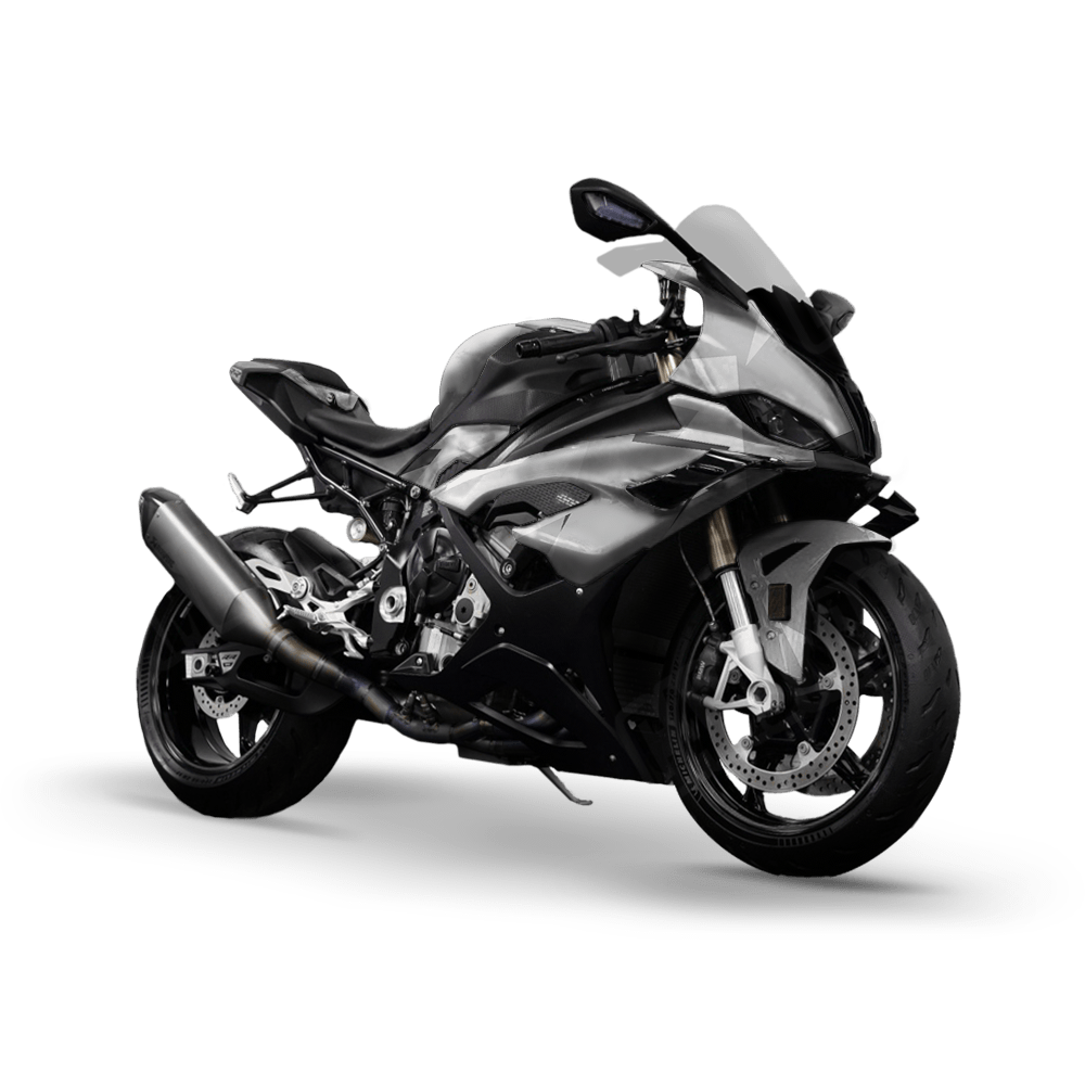 Shattered Snow Camo Sports Bike Vinyl Wrap