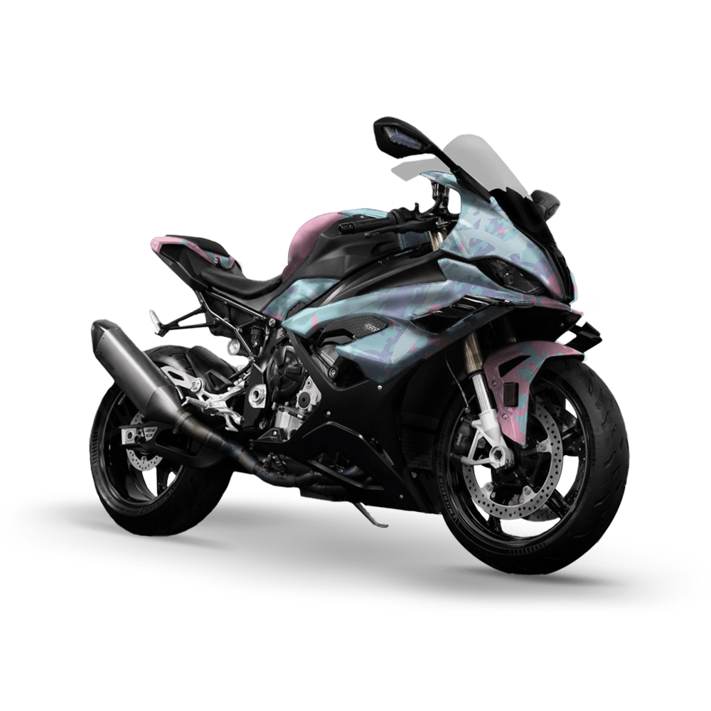 Tire Splatter Cotton Candy Camo Sports Bike Vinyl Wrap