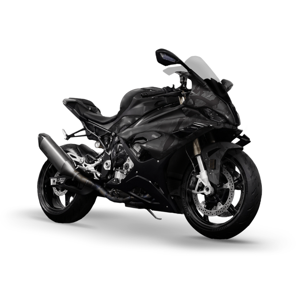 Tire Splatter Elite Black Camo Sports Bike Vinyl Wrap