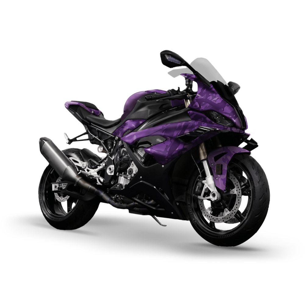 Tire Splatter Elite Purple Camo Sports Bike Vinyl Wrap