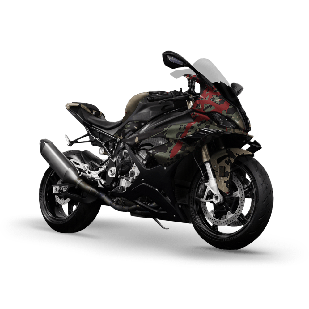 Tire Splatter Militant Red Camo Sports Bike Vinyl Wrap