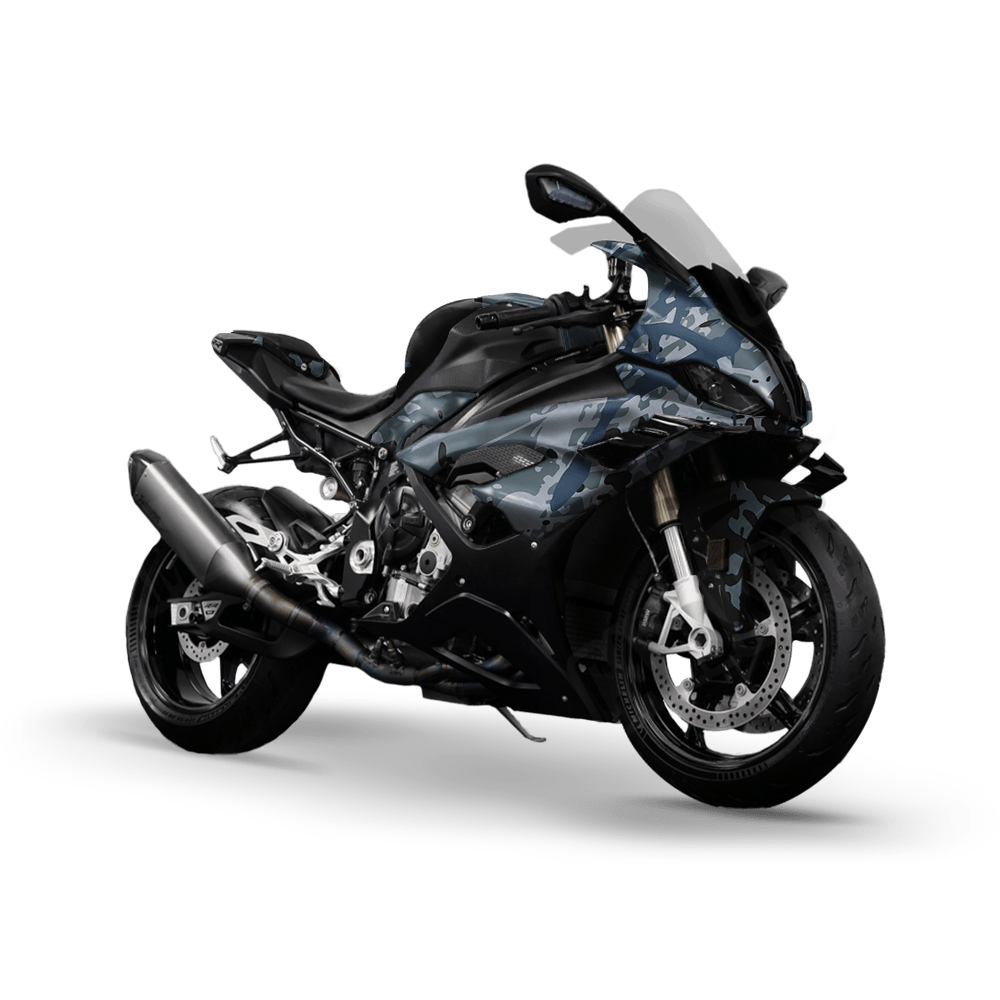 Tire Splatter Navy Camo Sports Bike Vinyl Wrap