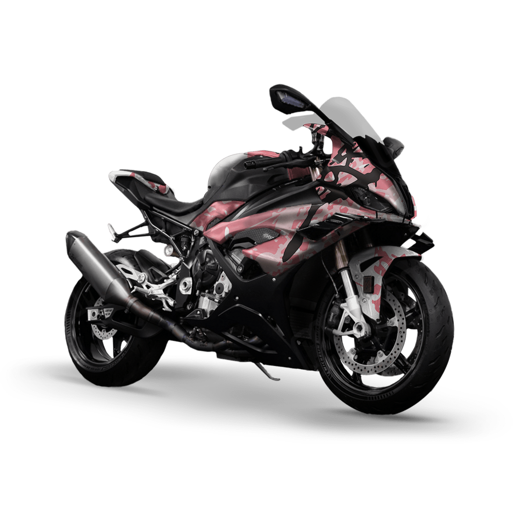 Tire Splatter Pink Camo Sports Bike Vinyl Wrap