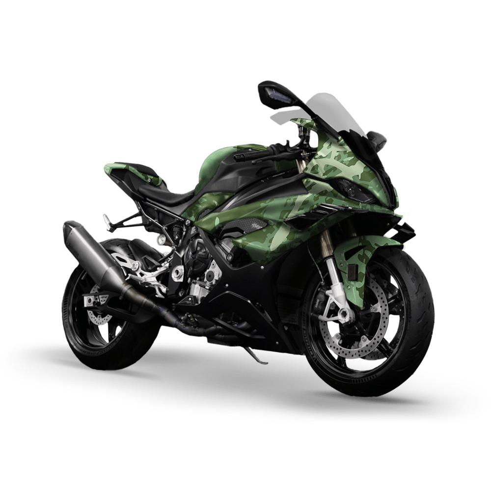 Tire Splatter Pistachio Camo Sports Bike Vinyl Wrap
