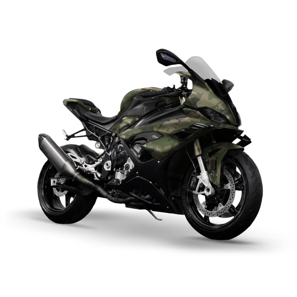 Treetop Army Green Camo Sports Bike Vinyl Wrap