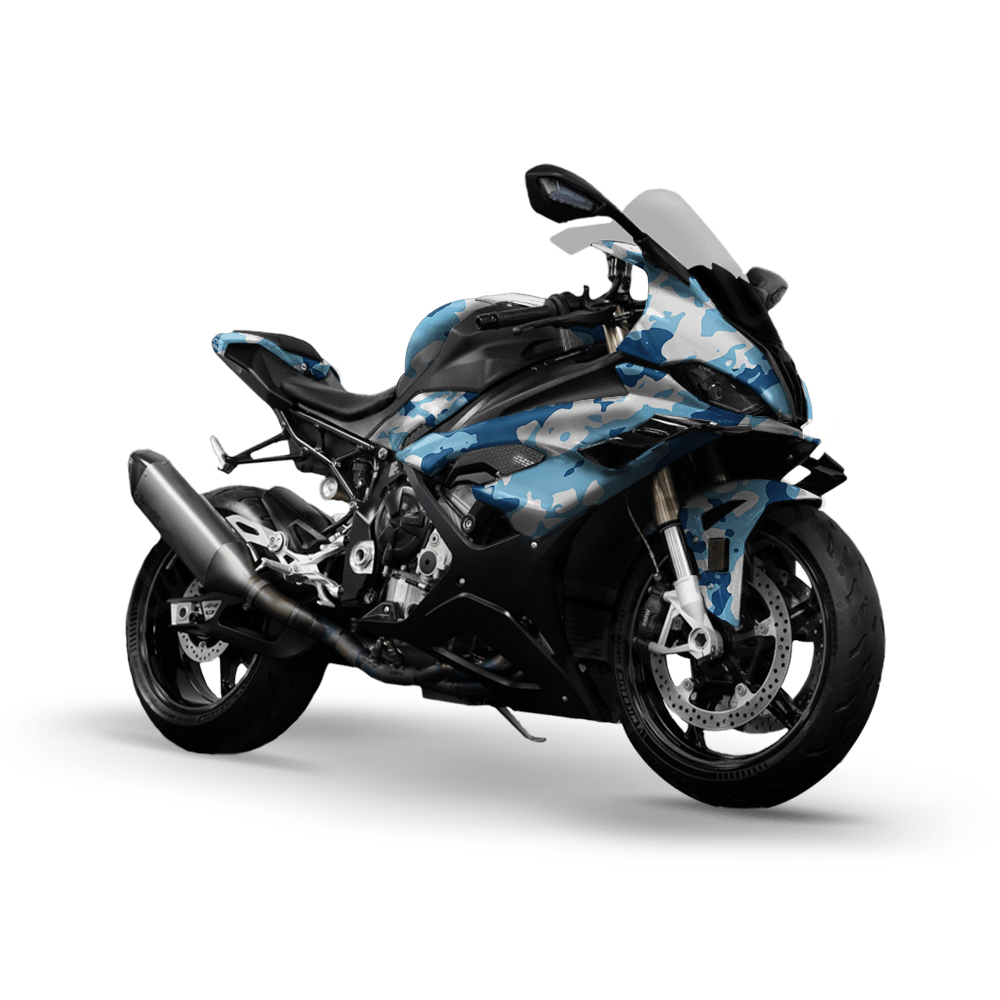 Treetop Baby Blue Camo Sports Bike Vinyl Wrap