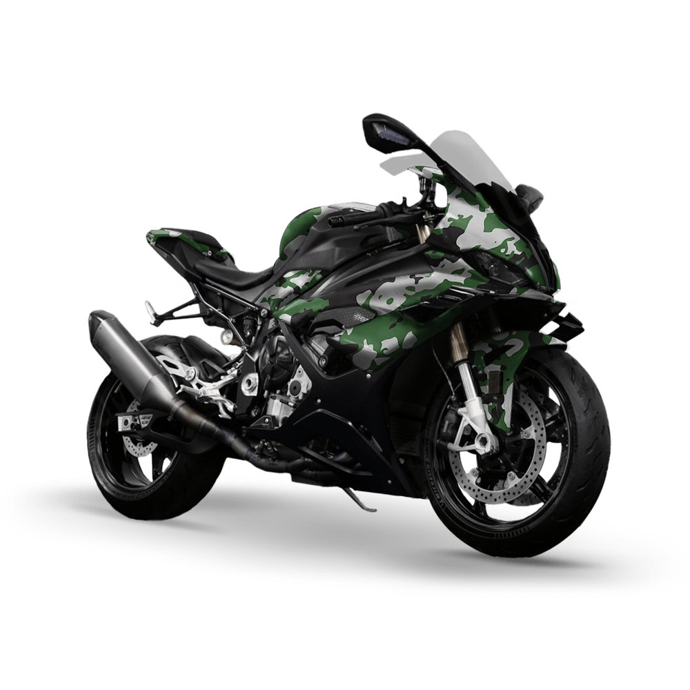 Treetop Green Tiger Camo Sports Bike Vinyl Wrap