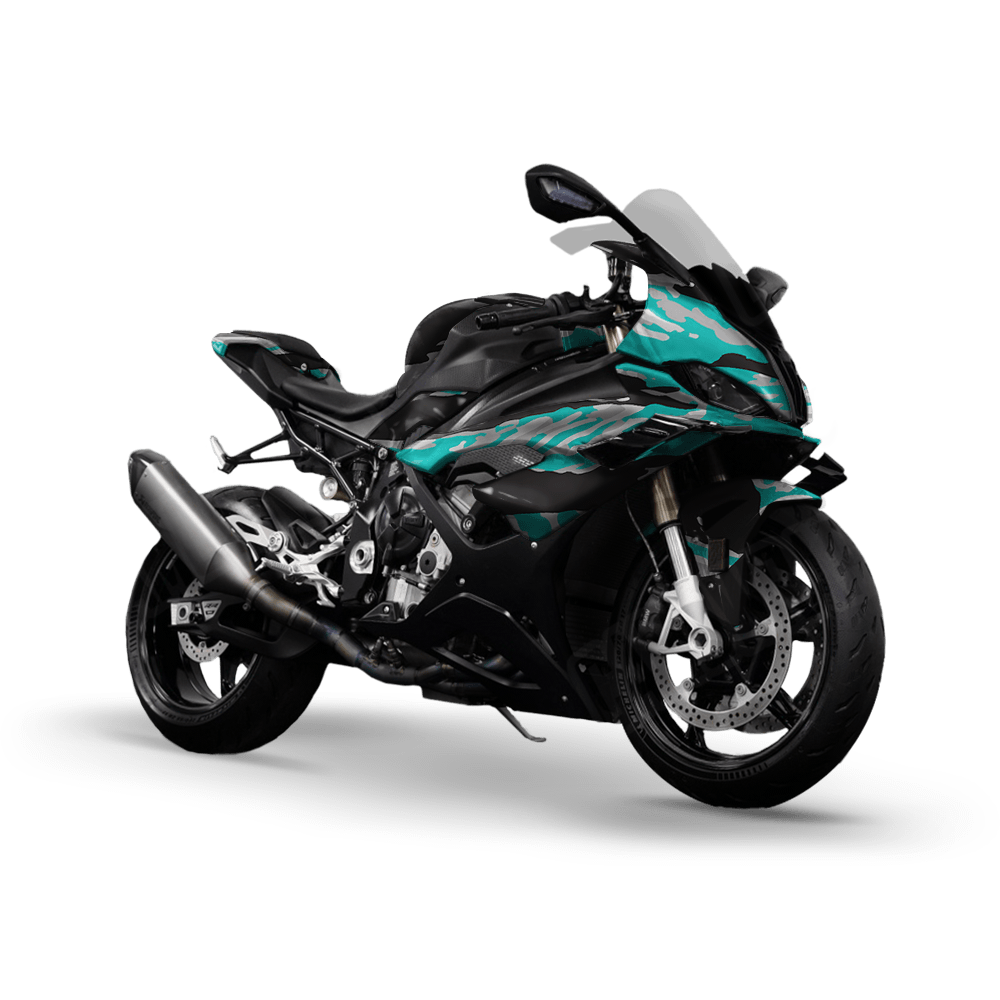 Vietnam Tiger Stripe Tiffany Blue Tiger Camo Sports Bike Vinyl Wrap
