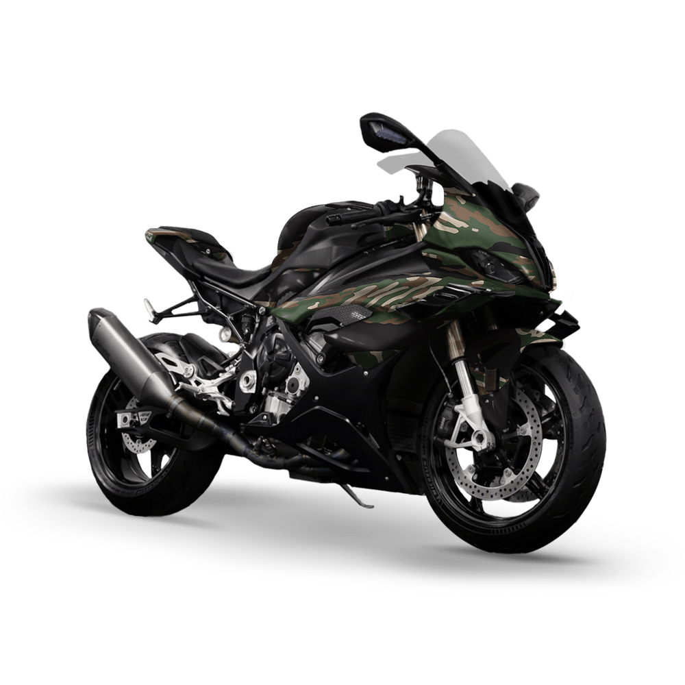 Vietnam Tiger Stripe Woodland Camo Sports Bike Vinyl Wrap