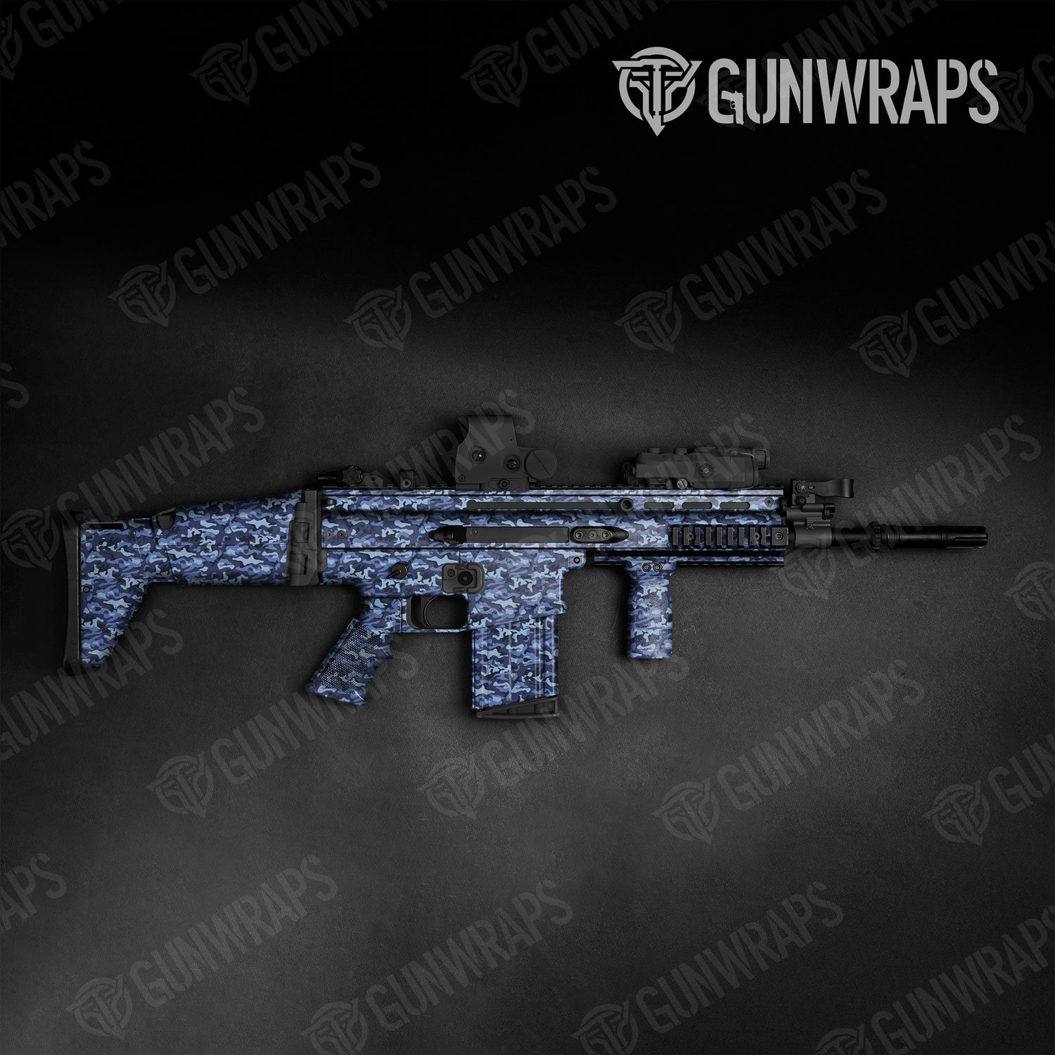 Tactical Classic Blue Urban Night Camo Gun Skin Vinyl Wrap