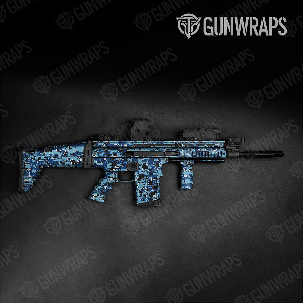 Tactical Digital Baby Blue Camo Gun Skin Vinyl Wrap
