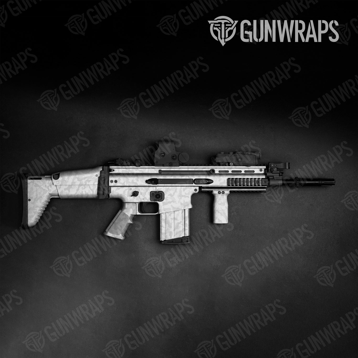Tactical Ragged Elite White Camo Gun Skin Vinyl Wrap