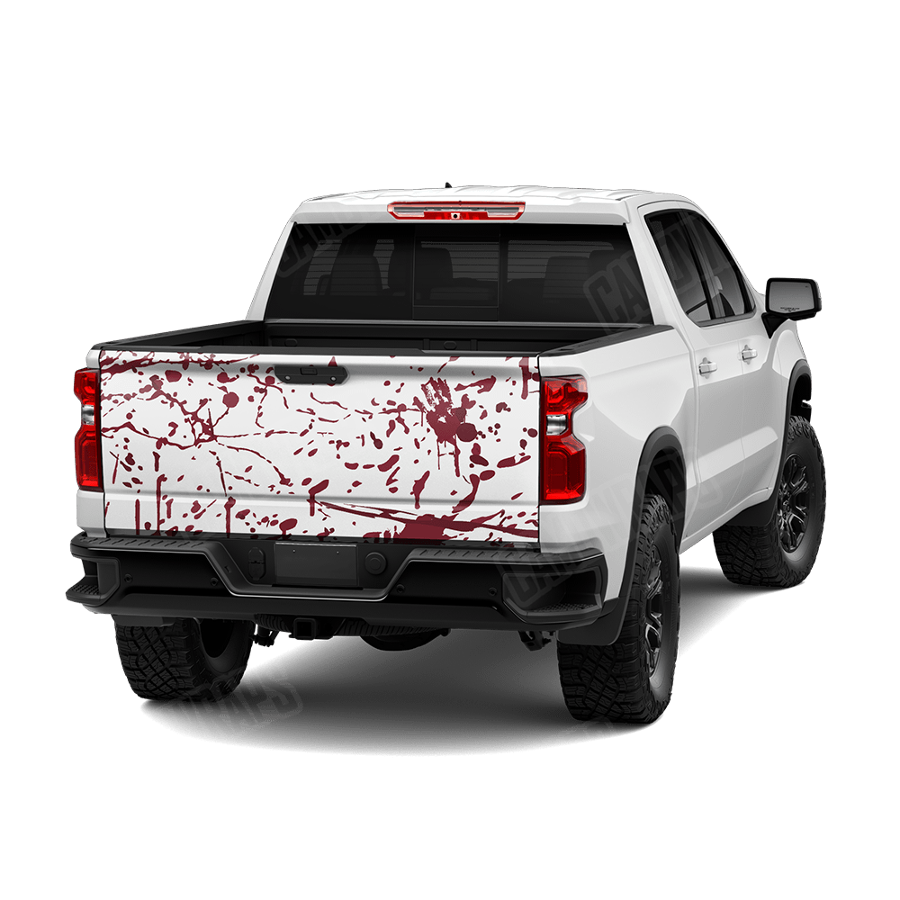 Bloodbath White Camo Tailgate Vinyl Wrap