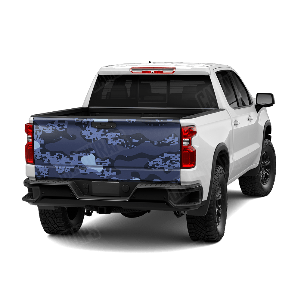 Compound Blue Urban Night Camo Tailgate Vinyl Wrap