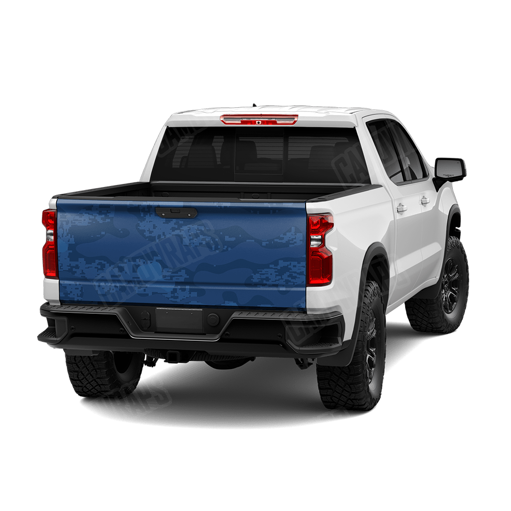Compound Elite Blue Camo Tailgate Vinyl Wrap