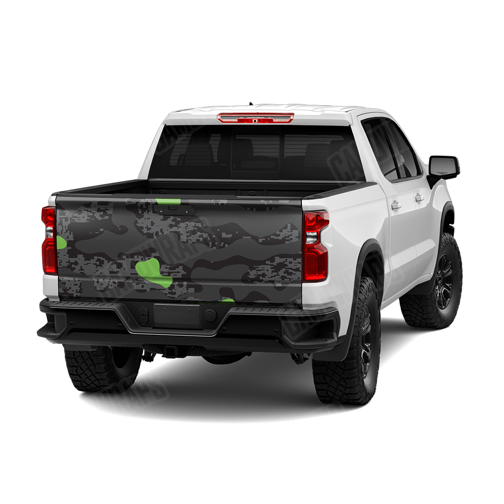 Compound Metro Green Camo Tailgate Vinyl Wrap