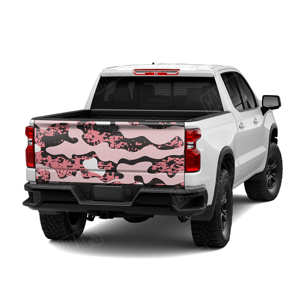 Compound Pink Camo Tailgate Vinyl Wrap