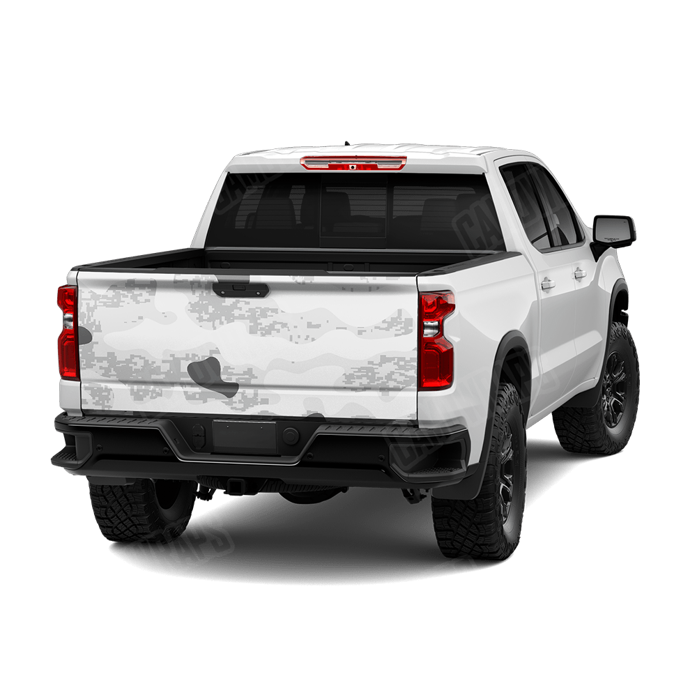 Compound Snow Camo Tailgate Vinyl Wrap