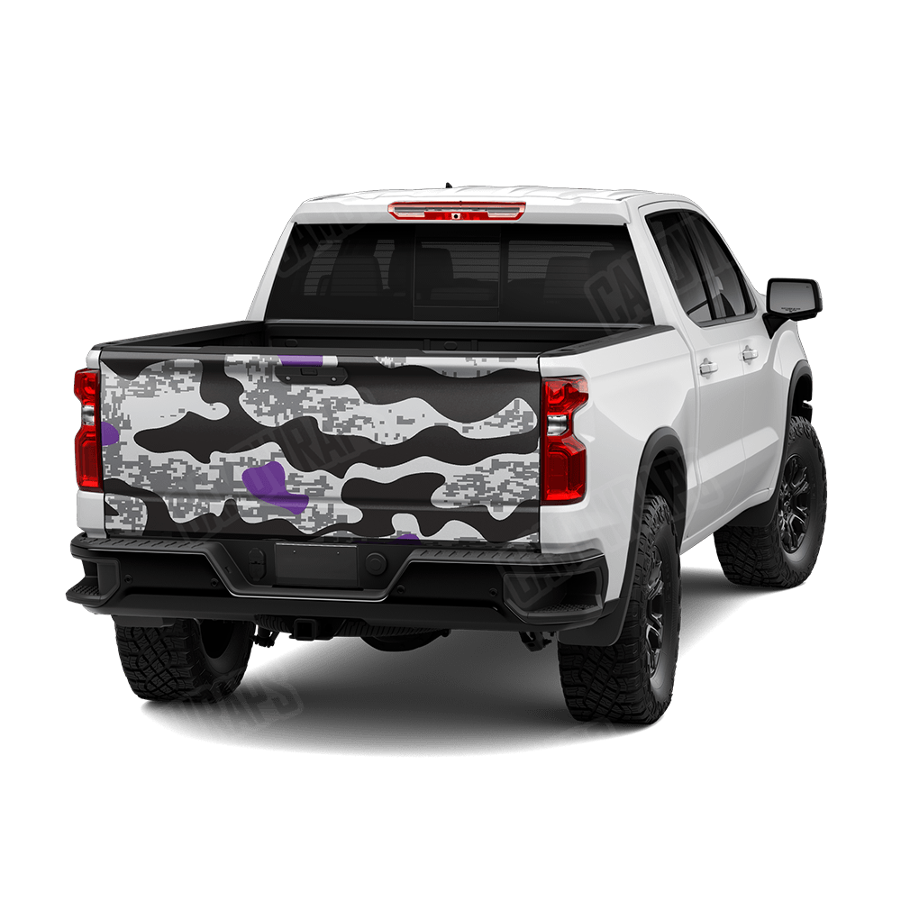 Compound Urban Purple Camo Tailgate Vinyl Wrap